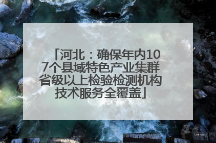 河北：确保年内107个县域特色产业集群省级以上检验检测机构技术服务全覆盖