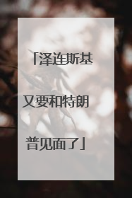 泽连斯基又要和特朗普见面了