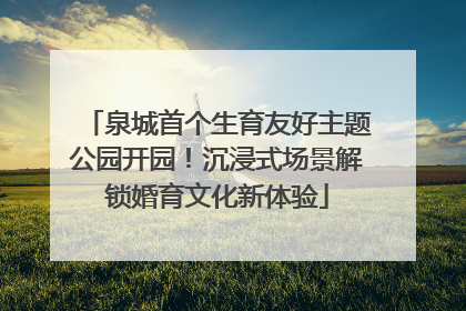 泉城首个生育友好主题公园开园！沉浸式场景解锁婚育文化新体验