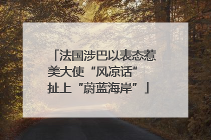 法国涉巴以表态惹美大使“风凉话” 扯上“蔚蓝海岸”