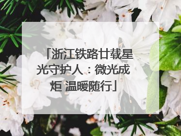 浙江铁路廿载星光守护人：微光成炬 温暖随行