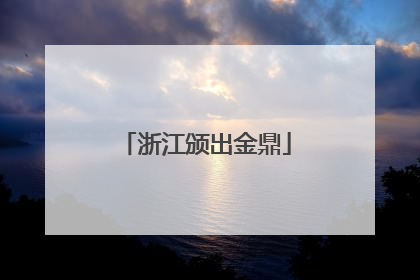 浙江颁出金鼎