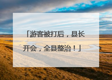 游客被打后，县长开会，全县整治！