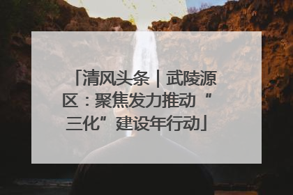 清风头条｜武陵源区：聚焦发力推动“三化”建设年行动