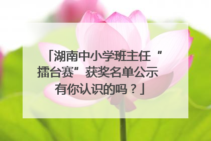 湖南中小学班主任“擂台赛”获奖名单公示 有你认识的吗？