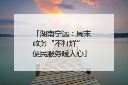 湖南宁远：周末政务“不打烊” 便民服务暖人心