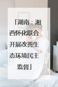 湖南：湘西怀化联合开展改善生态环境民主监督