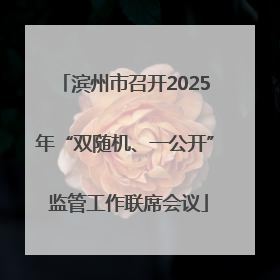滨州市召开2025年“双随机、一公开” 监管工作联席会议