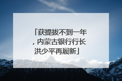 获提拔不到一年，内蒙古银行行长洪少平再履新