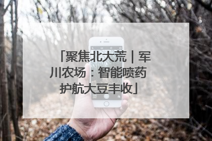 聚焦北大荒｜军川农场：智能喷药护航大豆丰收