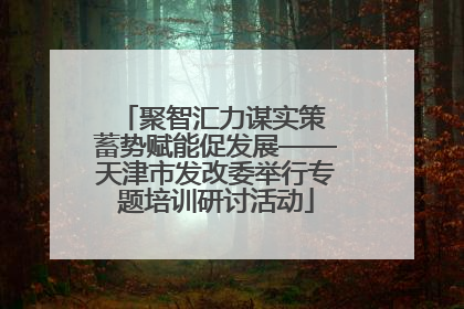 聚智汇力谋实策 蓄势赋能促发展——天津市发改委举行专题培训研讨活动