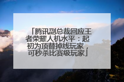 腾讯副总裁回应王者荣耀人机水平：起初为顶替掉线玩家，可秒杀比赛级玩家