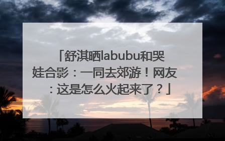 舒淇晒labubu和哭娃合影：一同去郊游！网友：这是怎么火起来了？