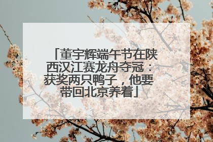 董宇辉端午节在陕西汉江赛龙舟夺冠：获奖两只鸭子，他要带回北京养着