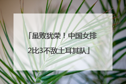 虽败犹荣！中国女排2比3不敌土耳其队