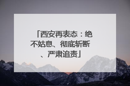 西安再表态：绝不姑息、彻底斩断、严肃追责