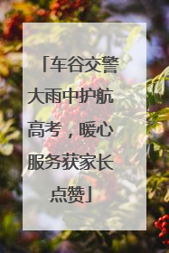 车谷交警大雨中护航高考，暖心服务获家长点赞