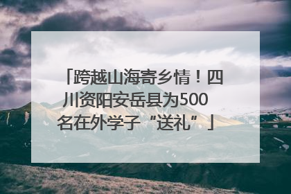跨越山海寄乡情！四川资阳安岳县为500名在外学子“送礼”