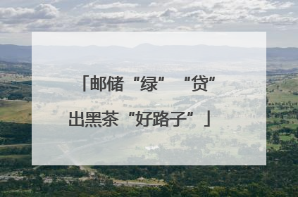 邮储“绿”“贷”出黑茶“好路子”