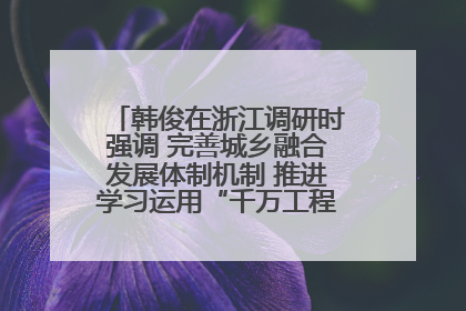 韩俊在浙江调研时强调 完善城乡融合发展体制机制 推进学习运用“千万工程”经验走深走实