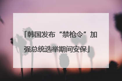 韩国发布“禁枪令”加强总统选举期间安保