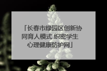 长春市绿园区创新协同育人模式 织密学生心理健康防护网