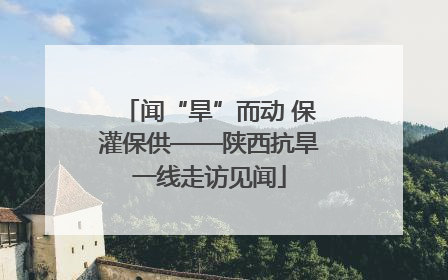 闻“旱”而动 保灌保供——陕西抗旱一线走访见闻