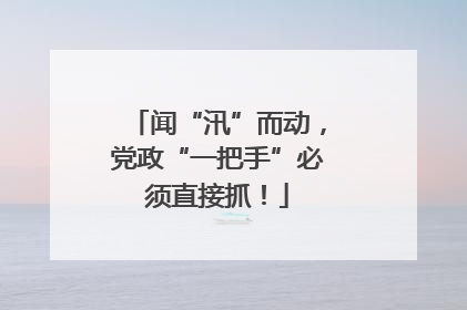 闻“汛”而动，党政“一把手”必须直接抓！