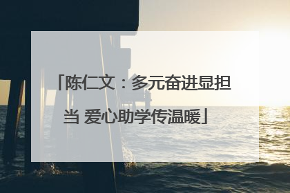 陈仁文：多元奋进显担当 爱心助学传温暖