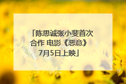 陈思诚张小斐首次合作 电影《恶意》7月5日上映