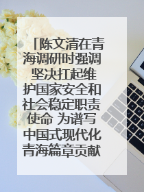 陈文清在青海调研时强调 坚决扛起维护国家安全和社会稳定职责使命 为谱写中国式现代化青海篇章贡献政法力量