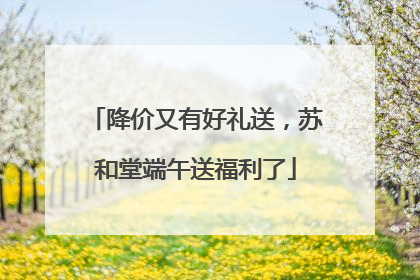 降价又有好礼送，苏和堂端午送福利了