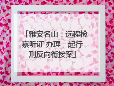 雅安名山：远程检察听证 办理一起行刑反向衔接案