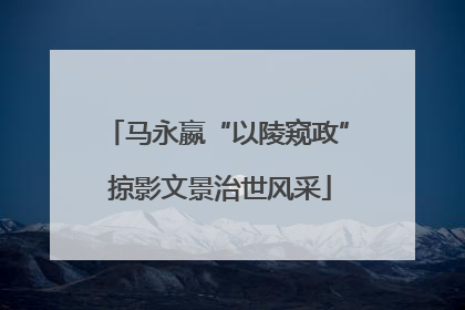 马永嬴“以陵窥政” 掠影文景治世风采