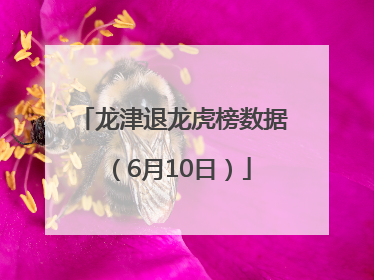 龙津退龙虎榜数据（6月10日）
