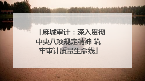 麻城审计：深入贯彻中央八项规定精神 筑牢审计质量生命线