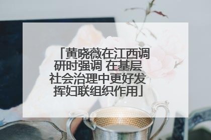黄晓薇在江西调研时强调 在基层社会治理中更好发挥妇联组织作用