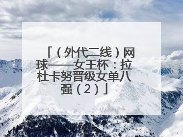 （外代二线）网球——女王杯：拉杜卡努晋级女单八强（2）