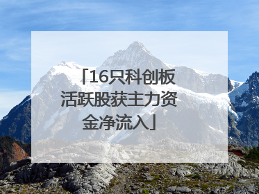 16只科创板活跃股获主力资金净流入