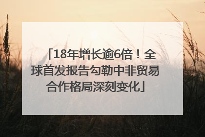 18年增长逾6倍！全球首发报告勾勒中非贸易合作格局深刻变化