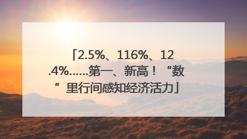 2.5%、116%、12.4%……第一、新高！“数”里行间感知经济活力