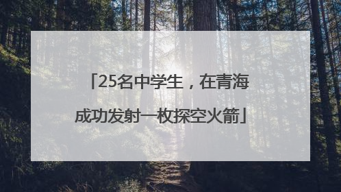 25名中学生，在青海成功发射一枚探空火箭