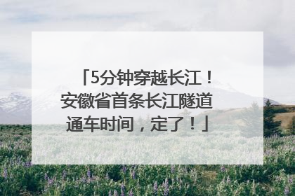 5分钟穿越长江！安徽省首条长江隧道通车时间，定了！
