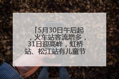 5月30日午后起，火车站客流增多，31日迎高峰，虹桥站、松江站有儿童节和端午亲子活动