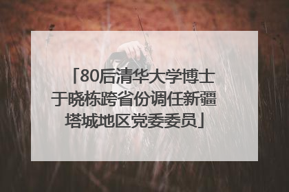 80后清华大学博士于晓栋跨省份调任新疆塔城地区党委委员
