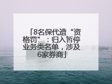 8名保代遭“资格罚”：归入暂停业务类名单，涉及6家券商