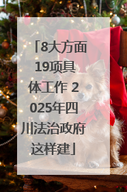 8大方面 19项具体工作 2025年四川法治政府这样建