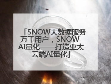 SNOW大数据服务万千用户，SNOW AI量化——打造亚太云端AI量化